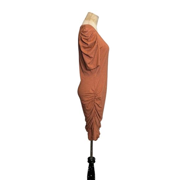 Sundry Brown Puff Short Sleeves Ruched Mini Dress Size 2 - Picture 7 of 16